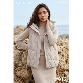Жилетка жіноча 912 l.beige р.M-2XL "Kosta" недорого оптом від прямого постачальника