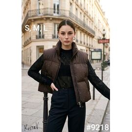 Жилетка жіноча 9218 brown р.S-L "Kosta" недорого оптом від прямого постачальника