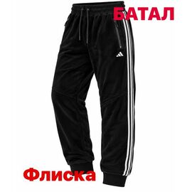 Штани спортивні чоловічі утеплені 15038 black р.2XL-6XL "Alex Clothes" недорого оптом від прямого постачальника