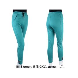 Фотография Штаны спортивные женские 1811 green р.S-2XL "JEANS KIDS" недорого оптом от прямого поставщика