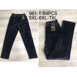 Штани спортивні жіночі теплі 961-1 black р.5XL-7XL "JEANS KIDS" недорого оптом від прямого постачальника