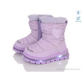 Черевики дитячі зручні Зима D6915P-1 purple LED (6 пар р.22-27) "Clibee-ShoSho" недорого оптом від прямого постачальника