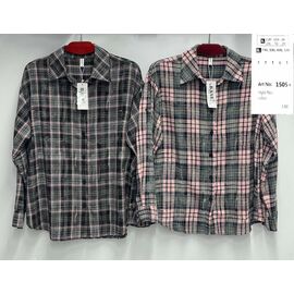 Фотография Рубашка женская 1505 grey-pink р.XL-5XL "BASE" недорого оптом от прямого поставщика