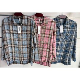 Фотография Рубашка тёплая женская 296 pink р.2XL-6XL "BASE" недорого оптом от прямого поставщика