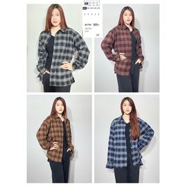 Фотография Рубашка тёплая женская 503+ wine р.2XL-6XL "BASE" недорого оптом от прямого поставщика