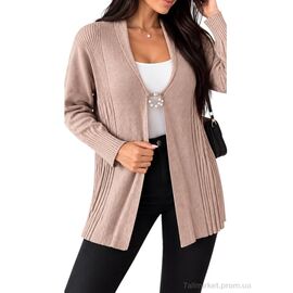 Фотография Кардиган женский Весна/осень AB225 бежевий (3 шт. р.сетка One size) "Sport style" недорого оптом от прямого поставщика