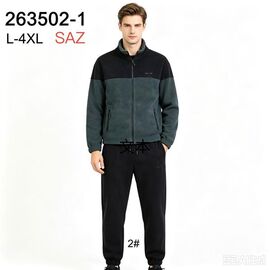 Фотография Костюм спортивный мужской 263502-1 black-green р.L-4XL "WHITE" недорого оптом от прямого поставщика
