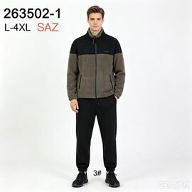 Фотография Костюм спортивный мужской 263502-1 black-khaki р.L-4XL "WHITE" недорого оптом от прямого поставщика