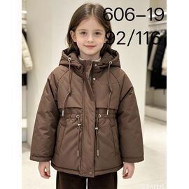 Фотография Куртка детская демисезонная на девочку 606-19 brown р.80-104 "WHITE" недорого оптом от прямого поставщика