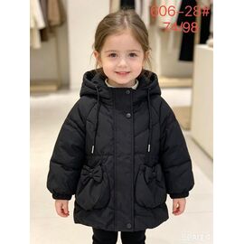 Фотография Куртка детская демисезонная на девочку 606-28 black р.80-104 "WHITE" недорого оптом от прямого поставщика
