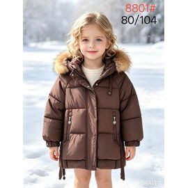 Фотография Курка детская зимняя на девочку 8801 brown р.80-104 "WHITE" недорого оптом от прямого поставщика