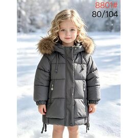 Фотография Курка детская зимняя на девочку 8801 grey р.80-104 "WHITE" недорого оптом от прямого поставщика