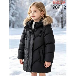Фотография Курка детская зимняя на девочку 8803 black р.98-122 "WHITE" недорого оптом от прямого поставщика