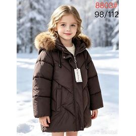 Фотография Курка детская зимняя на девочку 8803 brown р.98-122 "WHITE" недорого оптом от прямого поставщика