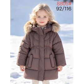 Фотография Курка детская зимняя на девочку 8805 brown р.80-104 "WHITE" недорого оптом от прямого поставщика