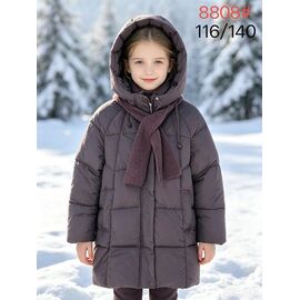 Фотография Курка детская зимняя на девочку 8808 d.grey р.116-140 "WHITE" недорого оптом от прямого поставщика