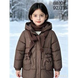 Фотография Курка детская зимняя на девочку 8810 brown р.92-116 "WHITE" недорого оптом от прямого поставщика