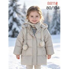 Фотография Курка детская зимняя на девочку 8811 l.beige р.80-104 "WHITE" недорого оптом от прямого поставщика