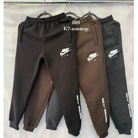 Фотография Штаны спортивные подростковные утеплённые K7 grey р.42-50 "Shon" недорого оптом от прямого поставщика