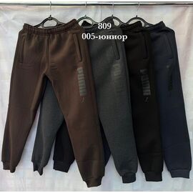 Фотография Штаны спортивные подростковные утеплённые 5 black р.42-50 "Shon" недорого оптом от прямого поставщика