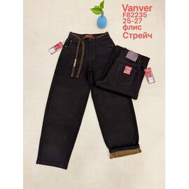 Фотография Джинсы утеплённые женские F82235 brown р.25-27 "Vanver" недорого оптом от прямого поставщика
