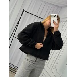 Фотография Кофта спортивная женская тёплая 1810 black р.42-52 "BONJOUR" недорого оптом от прямого поставщика