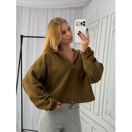 Фотография Кофта спортивная женская тёплая 1810 khaki р.42-52 "BONJOUR" недорого оптом от прямого поставщика