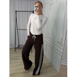 Фотография Штаны спортивные женские тёплые 1813 brown р.42-48 "BONJOUR" недорого оптом от прямого поставщика