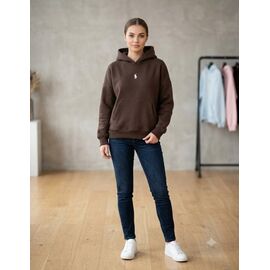 Фотография Худи женское 0035-1 brown р.S-L "Newe" недорого оптом от прямого поставщика