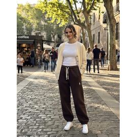 Фотография Штаны спортивные женские тёплые 708 brown р.S-L "Newe" недорого оптом от прямого поставщика