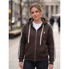 Фотография Кофта спортивная женская тёплая 7200 brown р.S-L "Newe" недорого оптом от прямого поставщика
