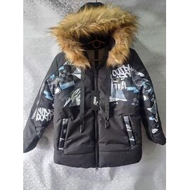 Фотография Курка детская зимняя на мальчика 018-1 black р.6-10 "ZERO" недорого оптом от прямого поставщика
