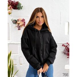 Фотография Кофта спортивная женская тёплая 766 black р.46-50 "DORA" недорого оптом от прямого поставщика
