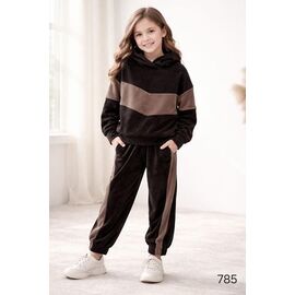 Фотография Костюм детский спортивный тёплый унисекс 785 black р.128-146 "DORA" недорого оптом от прямого поставщика