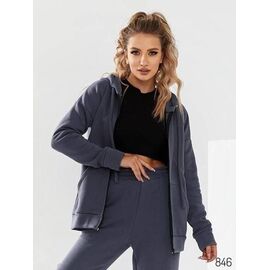 Фотография Кофта спортивная женская тёплая 846-1 grey р.44-58 "DORA" недорого оптом от прямого поставщика