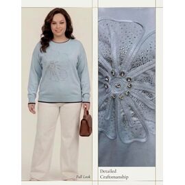Светр жіночий JL1445 l.blue р.52-54 "Julia" недорого оптом від прямого постачальника