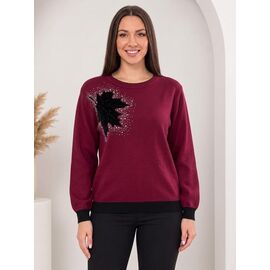 Светр жіночий JL1460 wine р.50-52 "Julia" недорого оптом від прямого постачальника