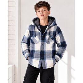 Фотография Рубашка детская тёплая на мальчика 2604-1 navy р.8-16 "Fili kids" недорого оптом от прямого поставщика