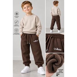 Фотография Штаны детские спортивные зимние на мальчика FK1214 brown р.4-8 "Fili kids" недорого оптом от прямого поставщика