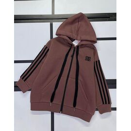 Фотография Кофта детская спортивная тёплая на девочку 386 brown р.128-158 "Kosmy" недорого оптом от прямого поставщика