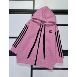 Фотография Кофта детская спортивная тёплая на девочку 386 pink р.128-158 "Kosmy" недорого оптом от прямого поставщика