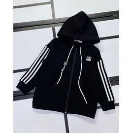Фотография Кофта детская спортивная тёплая на девочку 386 black р.128-158 "Kosmy" недорого оптом от прямого поставщика
