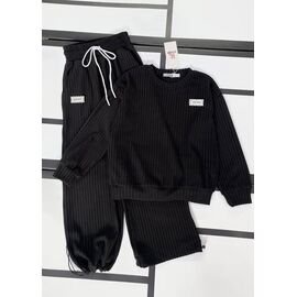 Фотография Костюм детский спортивный тёплый на девочку 394 black р.128-152 "Kosmy" недорого оптом от прямого поставщика