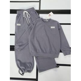 Фотография Костюм детский спортивный тёплый на девочку 394 grey р.128-152 "Kosmy" недорого оптом от прямого поставщика