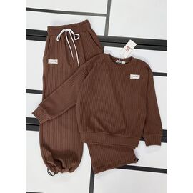 Фотография Костюм детский спортивный тёплый на девочку 394 brown р.128-152 "Kosmy" недорого оптом от прямого поставщика