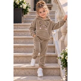 Фотография Костюм детский спортивный тёплый на девочку 1056 beige р.92-116 "Marimaks" недорого оптом от прямого поставщика