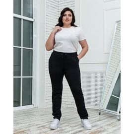 Фотография Штаны спортивные женские тёплые БЗ07 black р.XL-4XL "AZNA" недорого оптом от прямого поставщика