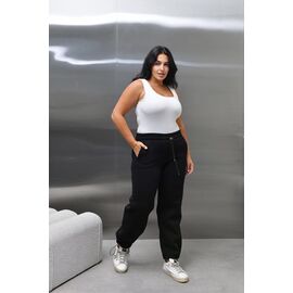 Фотография Штаны спортивные женские тёплые БЗ09 black р.XL-4XL "AZNA" недорого оптом от прямого поставщика