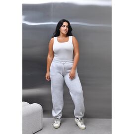 Фотография Штаны спортивные женские тёплые БЗ09 l.grey р.XL-4XL "AZNA" недорого оптом от прямого поставщика
