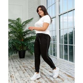 Фотография Штаны спортивные женские тёплые БЗ27 black р.XL-4XL "AZNA" недорого оптом от прямого поставщика